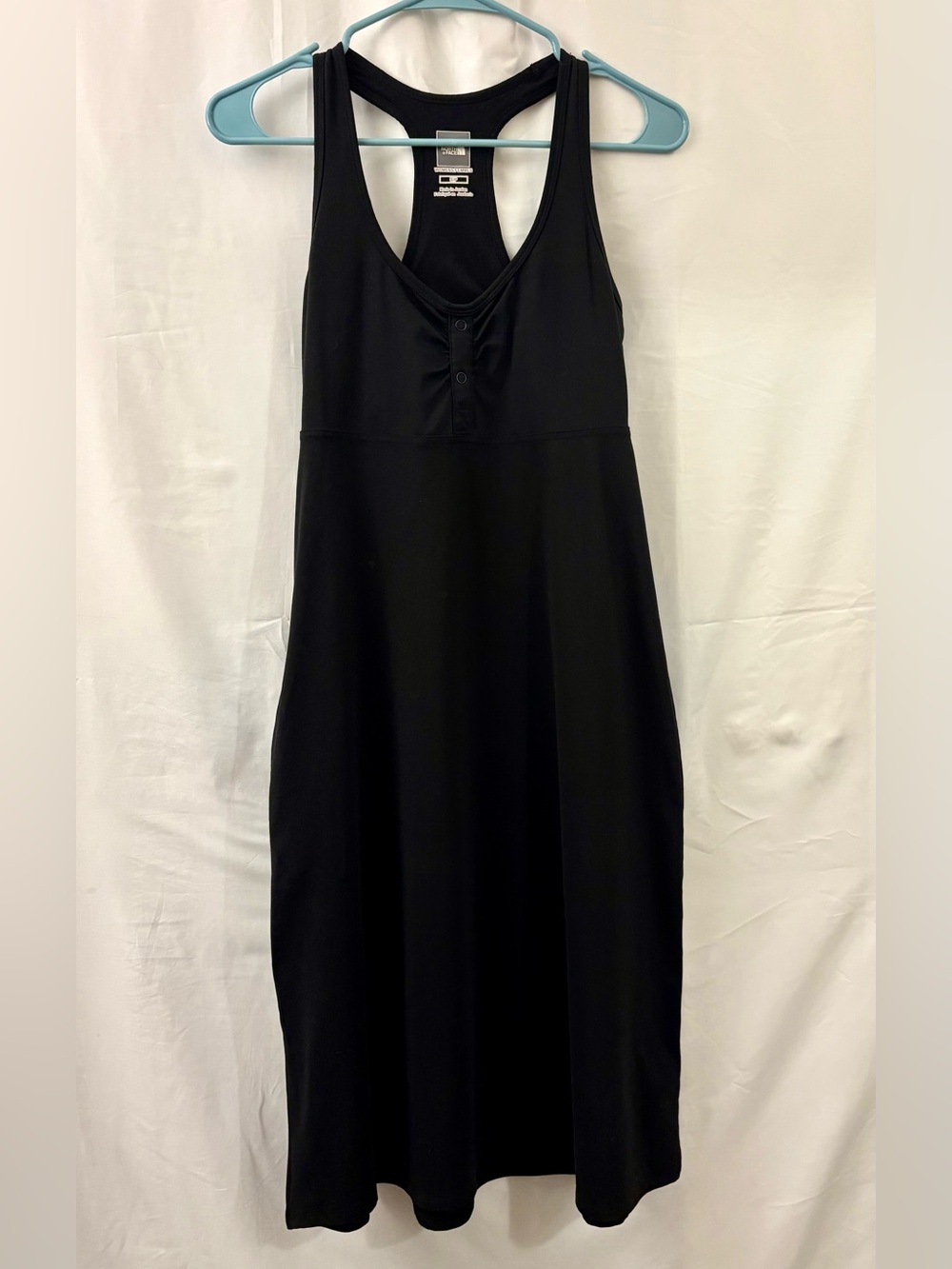 North Face Black Racerback Midi Dress w/ Front Button, Bralette & Side Pocket